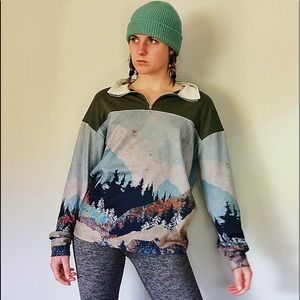 1/4 ZIP mountains&trees